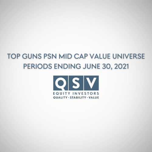 Top Guns PSN Mid Cap Value Universe Periods Ending June 30, 2021